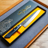 日本 增谷刃物 訓平作 VG10鋼 槌目大馬士革紋 刻流 藍柄 牛刀主廚刀 180mm