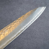 日本 增谷刃物 訓平作 VG10鋼 槌目大馬士革紋 刻流 藍柄 牛刀主廚刀 180mm