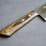 日本 增谷刃物 訓平作 VG10鋼 槌目大馬士革紋 刻流 蘇格蘭木柄 菜切 165mm