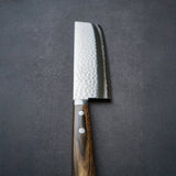 日本 增谷刃物 訓平作 VG10鋼 槌目大馬士革紋 刻流 蘇格蘭木柄 菜切 165mm