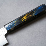 日本 堺孝行 彩宇樫漆 VG10 33層槌目大馬士革紋 菜切 160mm