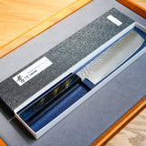 日本 堺孝行 彩宇樫漆 VG10 33層槌目大馬士革紋 菜切 160mm