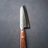 日本 增谷刃物 訓平作 VG10鋼 槌目大馬士革紋 刻流 桃花芯木柄 三德刀 170mm