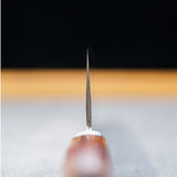 日本 增谷刃物 訓平作 VG10鋼 槌目大馬士革紋 刻流 桃花芯木柄 三德刀 170mm