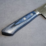 日本 增谷刃物 訓平作 VG10鋼 槌目大馬士革紋 刻流 藍柄 三德刀 170mm