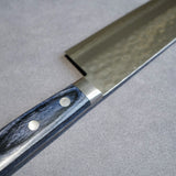 日本 增谷刃物 訓平作 VG10鋼 槌目大馬士革紋 刻流 藍柄 三德刀 170mm