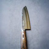 日本 增谷刃物 訓平作 VG10鋼 槌目大馬士革紋 刻流 蘇格蘭木柄 三德刀 170mm